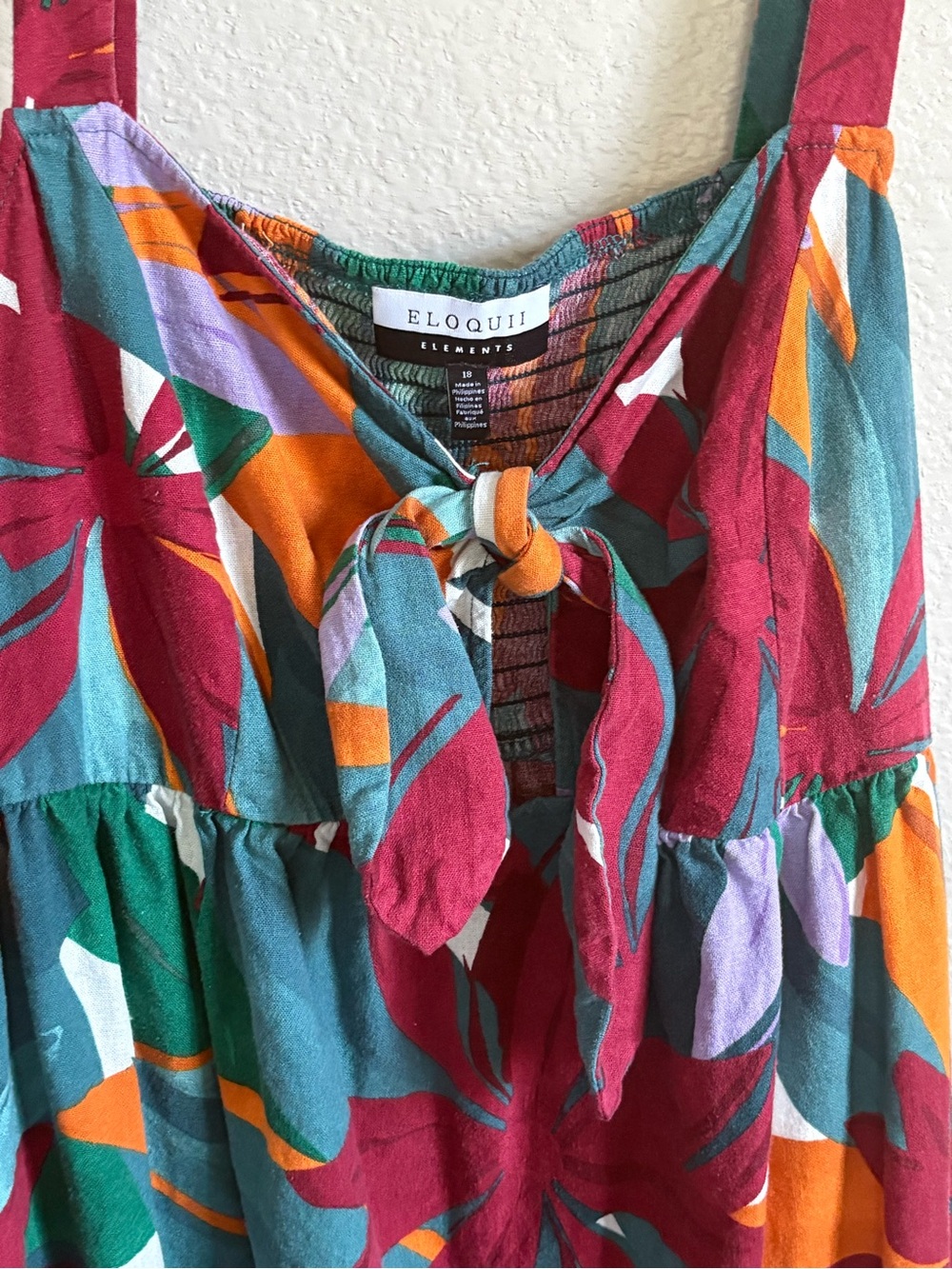 Eloquii Floral Tie-Front Maxi Dress - Picture 4 of 5